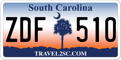 SC license plate ZDF510