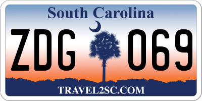 SC license plate ZDG069