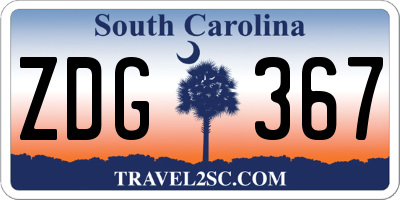 SC license plate ZDG367