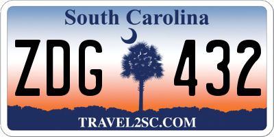 SC license plate ZDG432