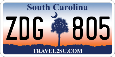 SC license plate ZDG805
