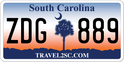 SC license plate ZDG889