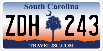 SC license plate ZDH243