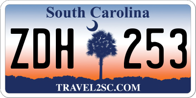SC license plate ZDH253
