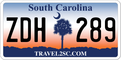 SC license plate ZDH289