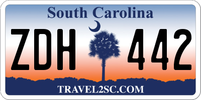 SC license plate ZDH442