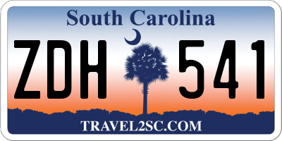SC license plate ZDH541