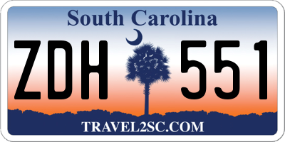 SC license plate ZDH551
