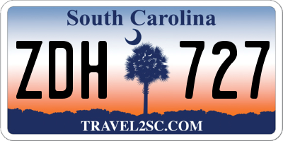 SC license plate ZDH727