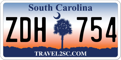 SC license plate ZDH754