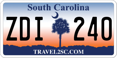 SC license plate ZDI240