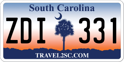 SC license plate ZDI331