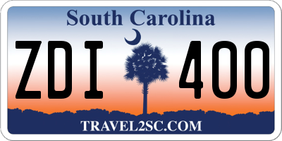SC license plate ZDI400