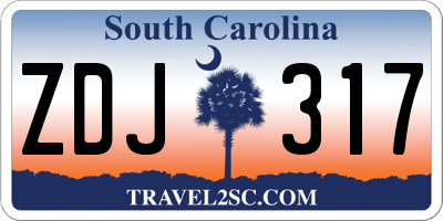 SC license plate ZDJ317