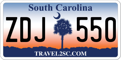 SC license plate ZDJ550
