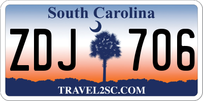 SC license plate ZDJ706