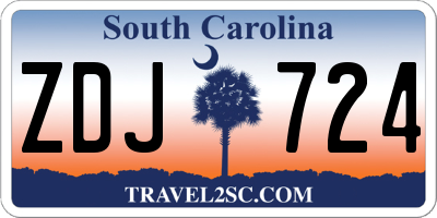 SC license plate ZDJ724