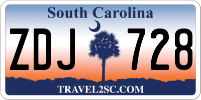 SC license plate ZDJ728