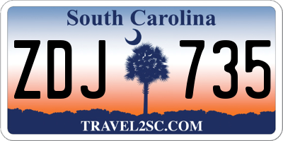 SC license plate ZDJ735