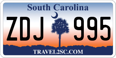 SC license plate ZDJ995