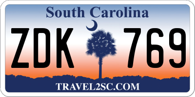 SC license plate ZDK769