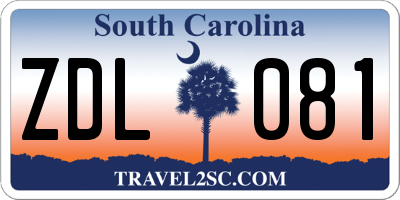 SC license plate ZDL081