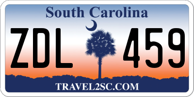 SC license plate ZDL459