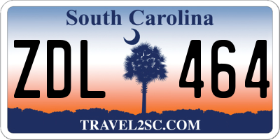 SC license plate ZDL464