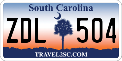 SC license plate ZDL504