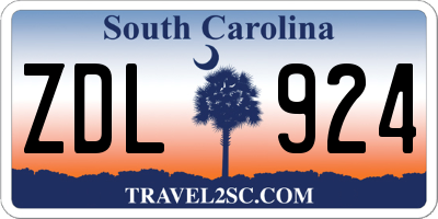 SC license plate ZDL924