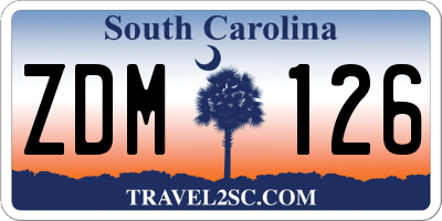 SC license plate ZDM126