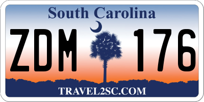 SC license plate ZDM176