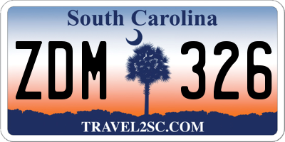 SC license plate ZDM326