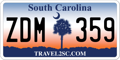 SC license plate ZDM359