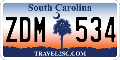 SC license plate ZDM534