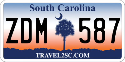 SC license plate ZDM587