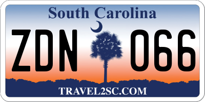SC license plate ZDN066