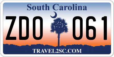 SC license plate ZDO061