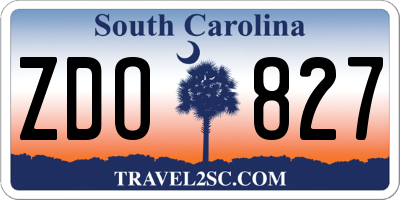 SC license plate ZDO827