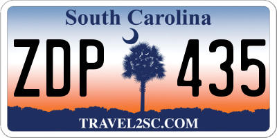SC license plate ZDP435