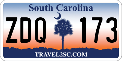 SC license plate ZDQ173