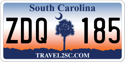 SC license plate ZDQ185
