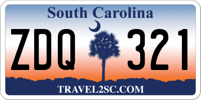 SC license plate ZDQ321