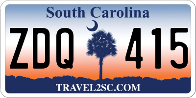 SC license plate ZDQ415