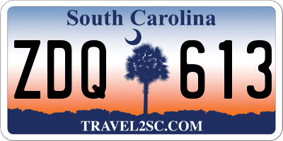 SC license plate ZDQ613