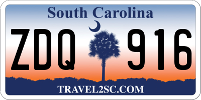 SC license plate ZDQ916