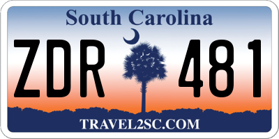 SC license plate ZDR481