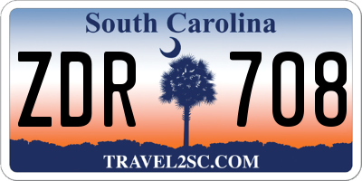 SC license plate ZDR708