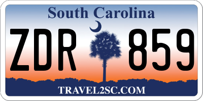 SC license plate ZDR859