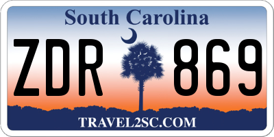 SC license plate ZDR869